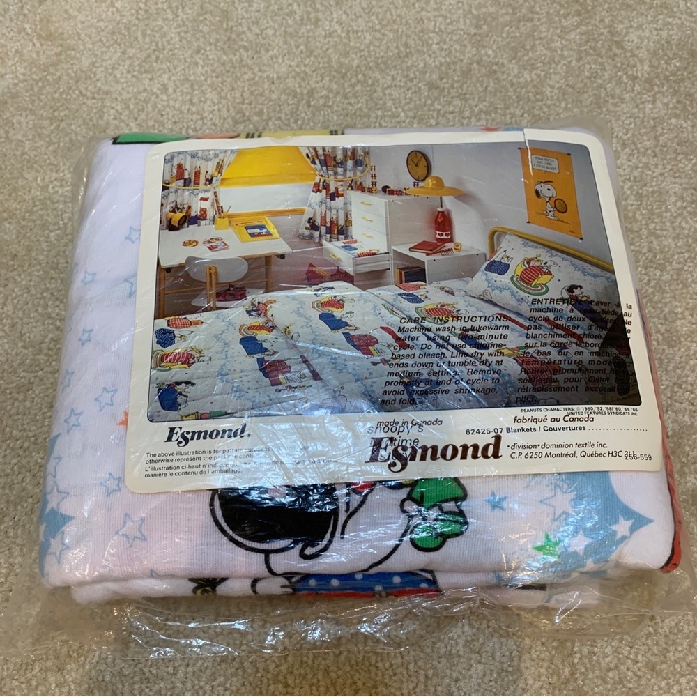 Snoopy 's Bedtime Story Peanuts Esmond Vintage Twins Flat Sheet 165 cm x 245 cm